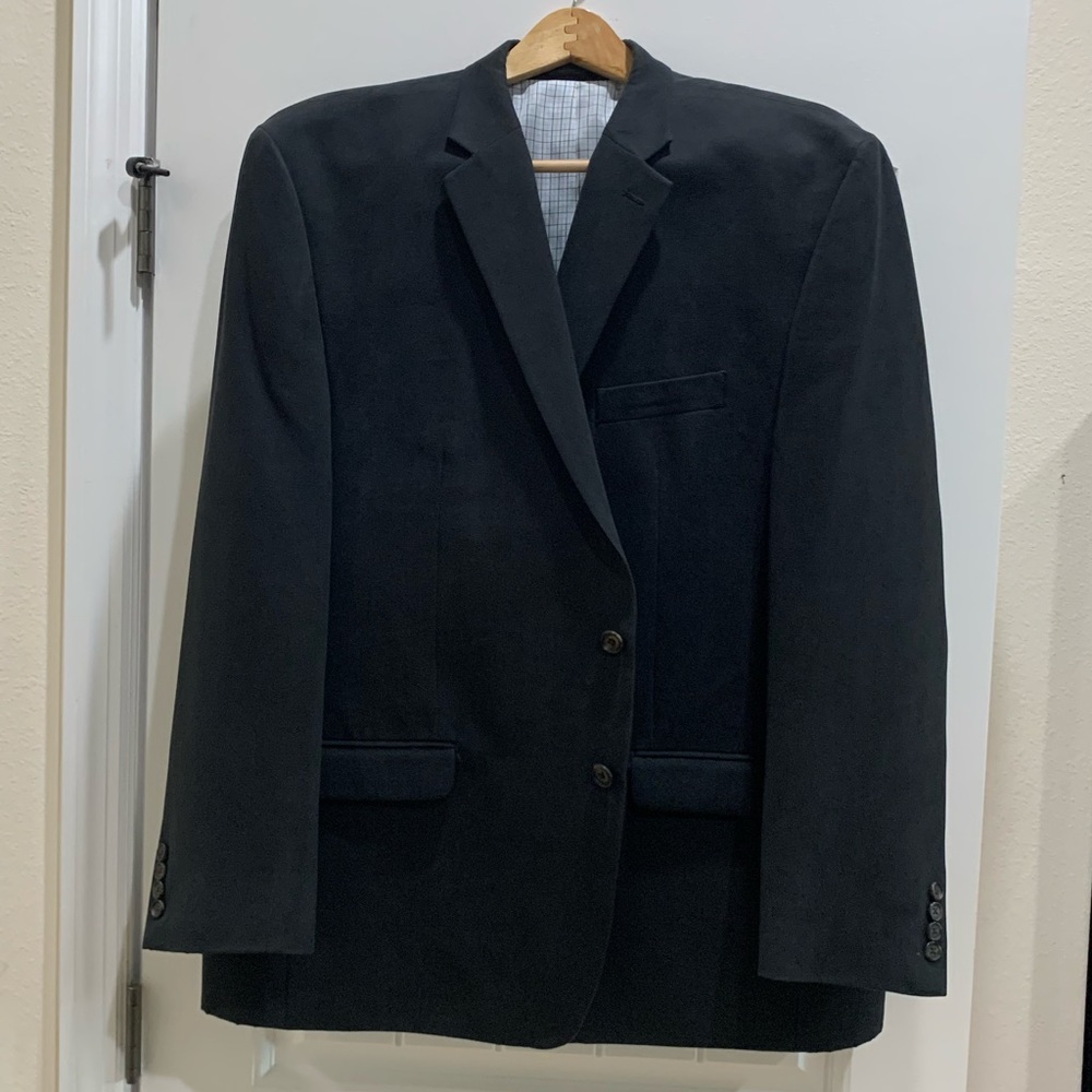 Loren by Ralph Loren Black suede blazer size 50R